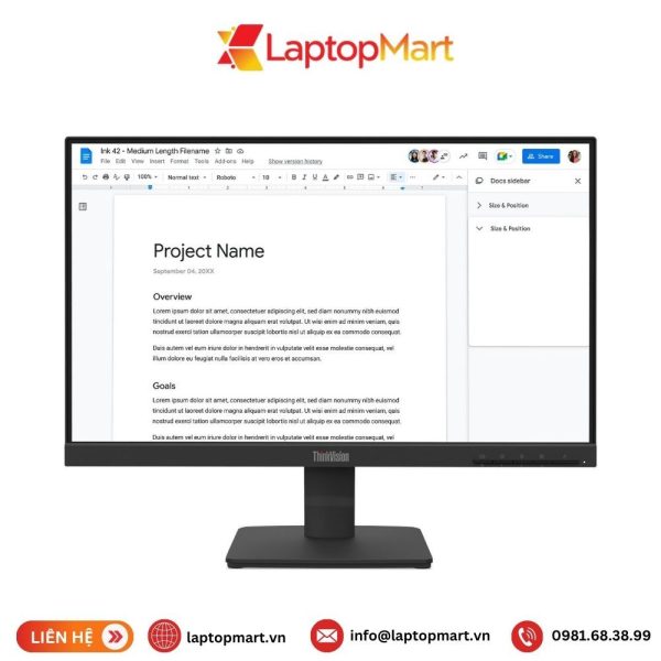 Màn hình Lenovo ThinkVision S22-4e-21.5 inch FHD IPS 100Hz – HDMI, VGA-Bảo hành 3 năm 64CBKAR6VN-laptopmart